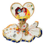 Blue Multi Floral Rk Sticker Fancy Dress For Laddu Gopal Ji