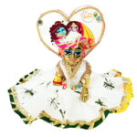 Green Multi Floral Rk Sticker Fancy Dress For Laddu Gopal Ji