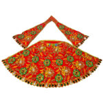 Red Heavy Jari Pearl Work Durga Mata Lehnga Patka