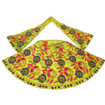 Pista Green Heavy Jari Pearl Work Durga Mata Lehnga Patka