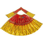Red Yellow Sequence Work Maa Durga Dress