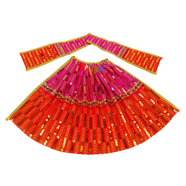 Magenta Orange Sequence Work Maa Durga Dress