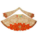 Orange kallabattu Resham Stone Work Dress For Mata Rani