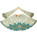 Yellow kallabattu Resham Stone Work Dress For Mata Rani