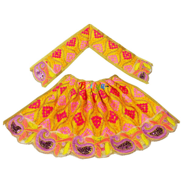 Heavy Resham embroidery Yellow Mata Rani Langha Patka