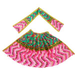 orange pink thread sequence embroidery Durga Maa Langha Patka