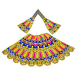 Blue silk fabric full embroidery Durga maa Langha Patka