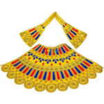 Yellow silk fabric full embroidery Durga maa Langha Patka