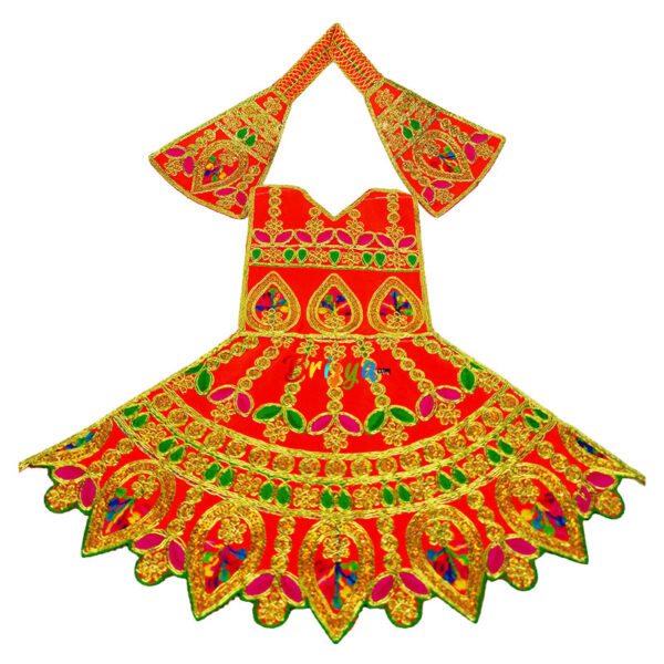 Navratri Special Orange Jama Poshak for Durga mata