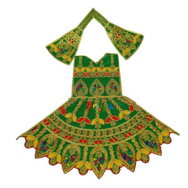 Navratri Special Green Jama Poshak for Durga mata