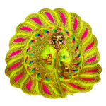 Sequence embroidery Parrot green poshak for Thakur ji