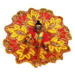 Red Resham sequence embroidery Gopalji Poshak