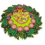 Green 3d haryali print Gopal poshak - Image 2