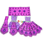 Heavy Embroidery Mirror Work Purple Radha Krishna Poshak - Image 2