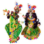 Bottle Green Chunri Print Vastra For Radha Krishna