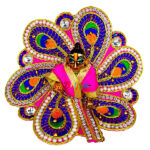 Magenta Resham pearl embroidery Gopalji Poshak