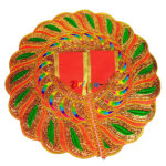 Sequence embroidery Orange poshak for Thakur ji - Image 2