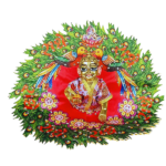 Red 3d haryali print Gopal poshak