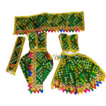 Bottle Green Chunri Print Vastra For Radha Krishna - Image 2