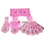 Heavy Embroidery Mirror Work Pink Radha Krishna Poshak - Image 2