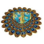 Green 3d morpankhi print Bal Gopal vastra - Image 2