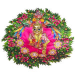 Pink 3d haryali print Gopal poshak