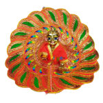 Sequence embroidery Orange poshak for Thakur ji