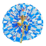 SkyBlue Teddybear print cotton dress with pagdi for Gopala