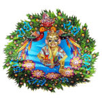 SkyBlue 3d haryali print Gopal poshak