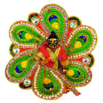 Red Resham pearl embroidery Gopalji Poshak