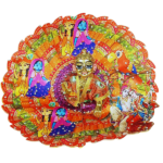 Orange 3d Rasleela print  Kanhaji dress