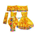 Yellow Chunri Print Vastra For Radha Krishna - Image 2