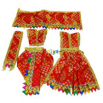 Red Chunri Print Vastra For Radha Krishna