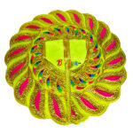 Sequence embroidery Parrot green poshak for Thakur ji - Image 2