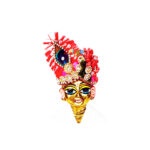 Magenta Morpank resham thread pugdi for Gopal ji