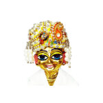 Yellow heavy stone dulha pagdi for Gopal ji