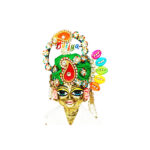 Beautiful green carry Style heavy stone pagdi