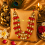 heavy Crysta layeingr Red Pearl Mala