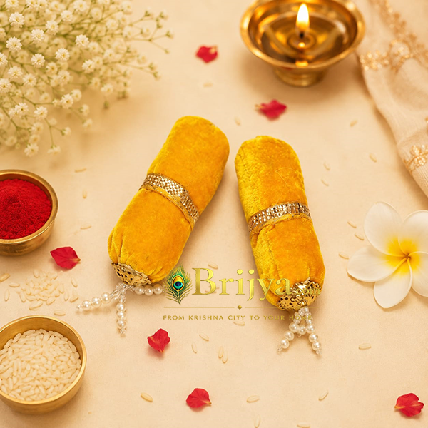 Premium velvet Yellow Masand For Gopal Ji(4inch)