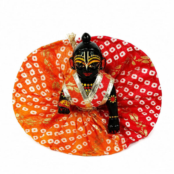 Jaipuri Orange multi laddu Gopal Poshak