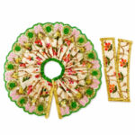 Elegent heavy lace Resham work Green posak