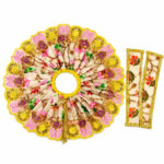 Elegent heavy lace Resham work Yellow posak