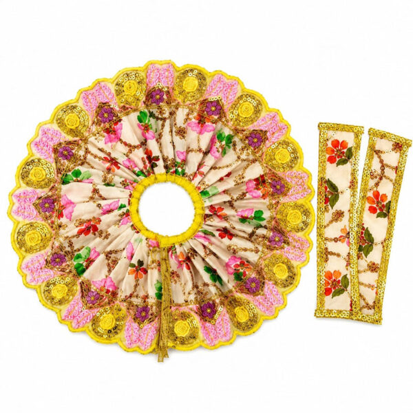 Elegent heavy lace Resham work Yellow posak