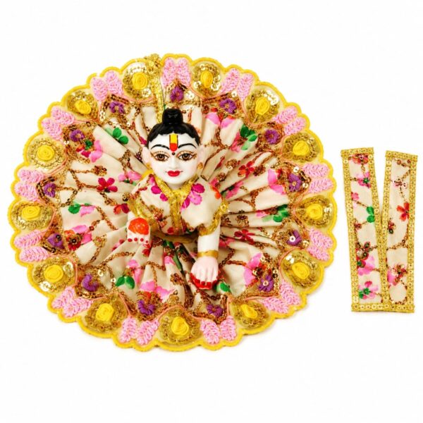 Elegent heavy lace Resham work Yellow posak