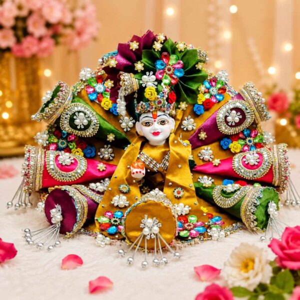 Exclusive Gold Luxury Outfit For Laddu Gopal Ji