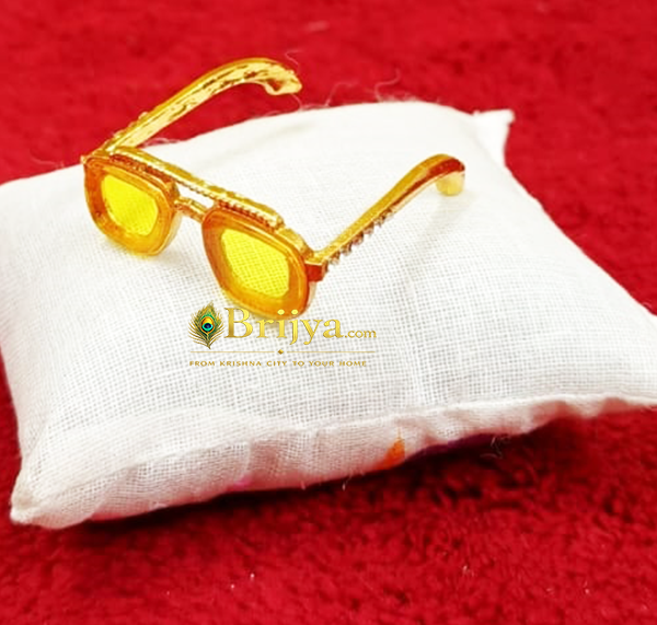 Laddu gopal Yellow With Stone Royal Glasses(1.5 inch)