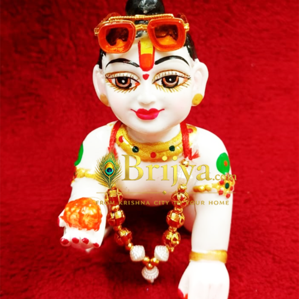 Laddu gopal Orange With Stone Royal Glasses(1.5 inch)