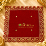 Beautiful Red Velvet Puja Choki Aasan