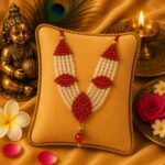 Elegant white crystal Orange Jarkan mala for GOD