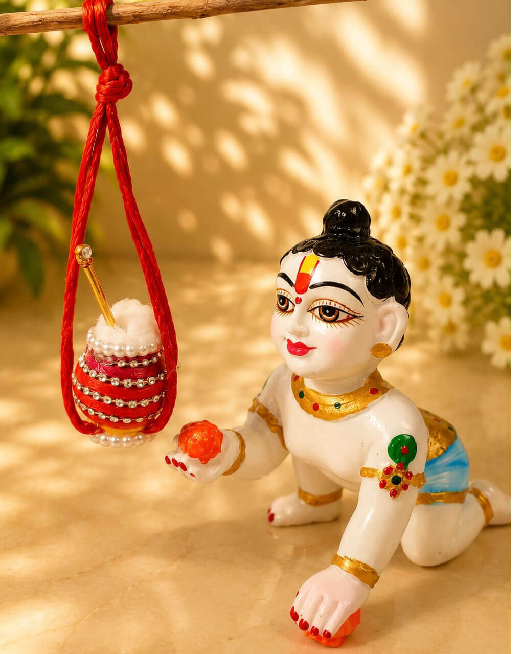 red matki Janmastmi special Red Hanging dahi makhan matki
